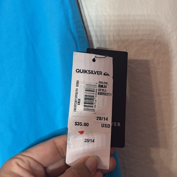 NWT $45 QUIKSILVER Boys Youth 19" Everyday Board Short Turquoise Blue Sz 28/14 - Picture 12 of 15